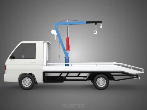 HYDRAULIC JACK CRANE HAND CRANK WINCH HOOK TOWING TRUCK PICKUP 3D Model