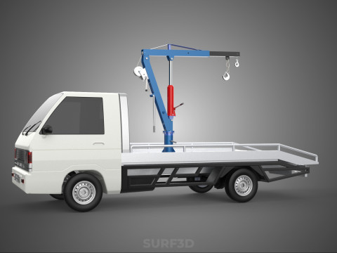 CRIC IDRAULICO GRU MANOVELLA VERRICELLO GANCIO RIMORCHIO CAMION PICKUP Modello 3D