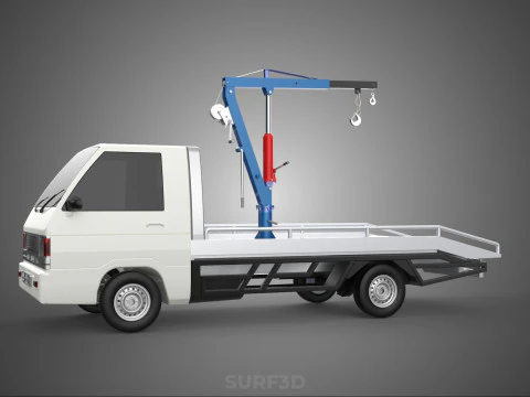 HYDRAULIC JACK CRANE HAND CRANK WINCH HOOK TOWING TRUCK PICKUP 3D Model