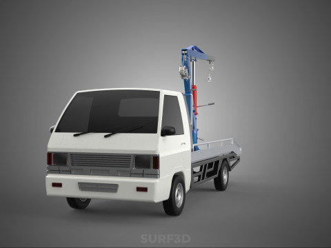 CRIC IDRAULICO GRU MANOVELLA VERRICELLO GANCIO RIMORCHIO CAMION PICKUP Modello 3D