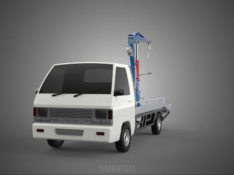 HYDRAULIC JACK CRANE HAND CRANK WINCH HOOK TOWING TRUCK PICKUP 3D Model