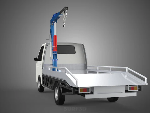 HYDRAULIC JACK CRANE HAND CRANK WINCH HOOK TOWING TRUCK PICKUP 3D Model