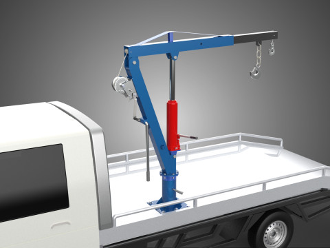 CRIC IDRAULICO GRU MANOVELLA VERRICELLO GANCIO RIMORCHIO CAMION PICKUP Modello 3D
