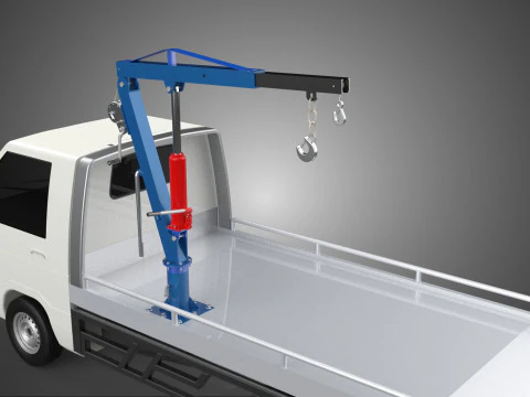 HYDRAULIC JACK CRANE HAND CRANK WINCH HOOK TOWING TRUCK PICKUP 3D Model