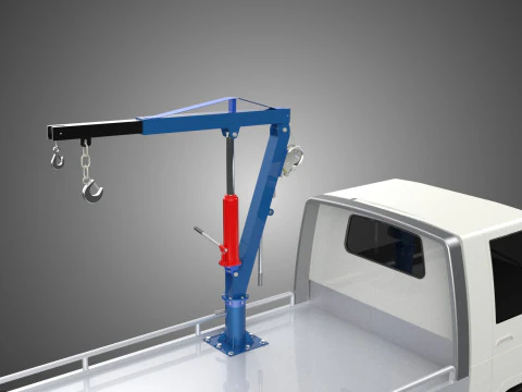 HYDRAULIC JACK CRANE HAND CRANK WINCH HOOK TOWING TRUCK PICKUP 3D Model