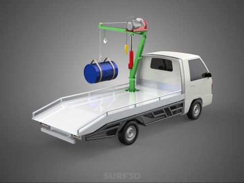 ELECTRIC LIFTING CRANE WINCH HOIST JIB DRUM BARREL PICKUP TRUCK Modelo 3D