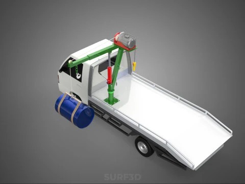 ELECTRIC LIFTING CRANE WINCH HOIST JIB DRUM BARREL PICKUP TRUCK 3D Model