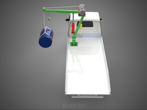 ELECTRIC LIFTING CRANE WINCH HOIST JIB DRUM BARREL PICKUP TRUCK 3Dモデル