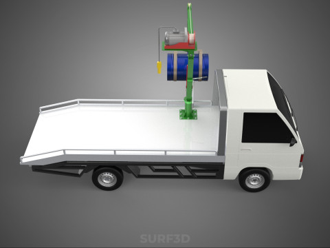 ELECTRIC LIFTING CRANE WINCH HOIST JIB DRUM BARREL PICKUP TRUCK 3Dモデル