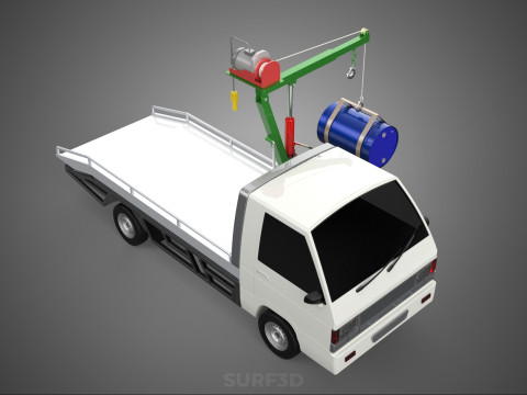ELECTRIC LIFTING CRANE WINCH HOIST JIB DRUM BARREL PICKUP TRUCK 3Dモデル
