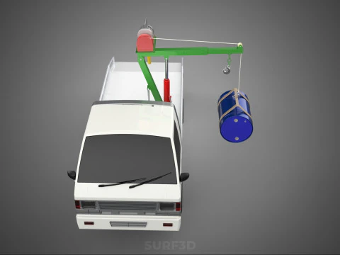 ELECTRIC LIFTING CRANE WINCH HOIST JIB DRUM BARREL PICKUP TRUCK 3D Model