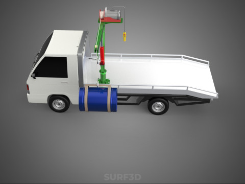 ELECTRIC LIFTING CRANE WINCH HOIST JIB DRUM BARREL PICKUP TRUCK 3Dモデル