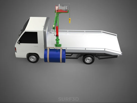 ELECTRIC LIFTING CRANE WINCH HOIST JIB DRUM BARREL PICKUP TRUCK 3D Model