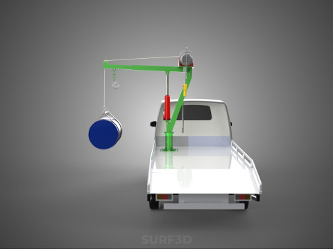 ELECTRIC LIFTING CRANE WINCH HOIST JIB DRUM BARREL PICKUP TRUCK 3Dモデル
