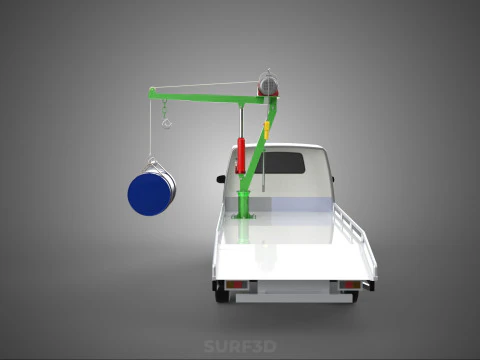 ELECTRIC LIFTING CRANE WINCH HOIST JIB DRUM BARREL PICKUP TRUCK 3D Model