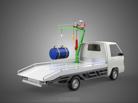 ELECTRIC LIFTING CRANE WINCH HOIST JIB DRUM BARREL PICKUP TRUCK 3Dモデル
