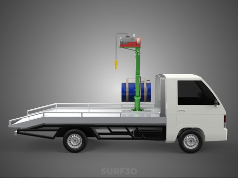 ELECTRIC LIFTING CRANE WINCH HOIST JIB DRUM BARREL PICKUP TRUCK 3Dモデル