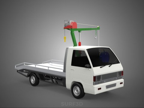 ELECTRIC LIFTING CRANE WINCH HOIST JIB DRUM BARREL PICKUP TRUCK 3Dモデル