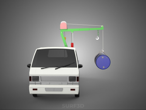ELECTRIC LIFTING CRANE WINCH HOIST JIB DRUM BARREL PICKUP TRUCK 3Dモデル