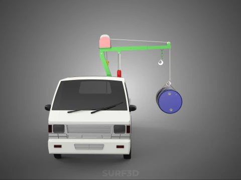 ELECTRIC LIFTING CRANE WINCH HOIST JIB DRUM BARREL PICKUP TRUCK 3D Model