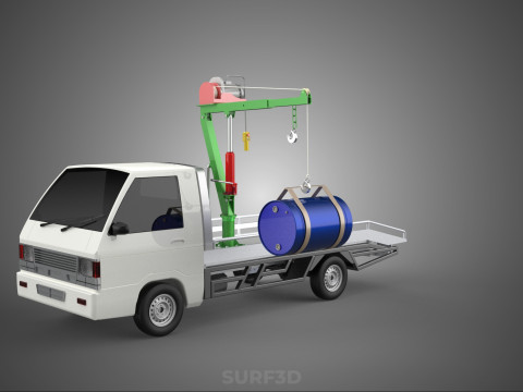 ELECTRIC LIFTING CRANE WINCH HOIST JIB DRUM BARREL PICKUP TRUCK 3Dモデル