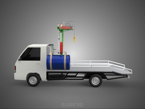 ELECTRIC LIFTING CRANE WINCH HOIST JIB DRUM BARREL PICKUP TRUCK 3Dモデル