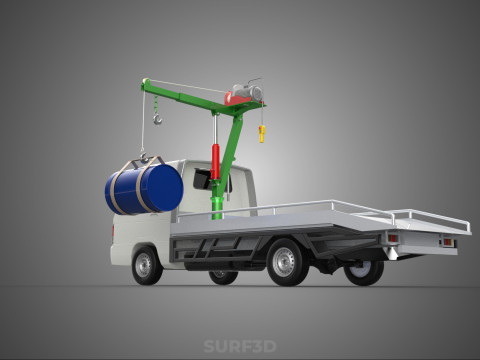 ELECTRIC LIFTING CRANE WINCH HOIST JIB DRUM BARREL PICKUP TRUCK 3Dモデル