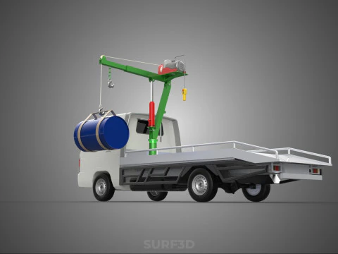 ELECTRIC LIFTING CRANE WINCH HOIST JIB DRUM BARREL PICKUP TRUCK 3D Model