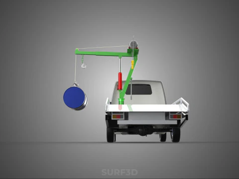 ELECTRIC LIFTING CRANE WINCH HOIST JIB DRUM BARREL PICKUP TRUCK 3D Model