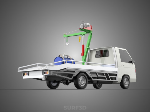 ELECTRIC LIFTING CRANE WINCH HOIST JIB DRUM BARREL PICKUP TRUCK 3Dモデル