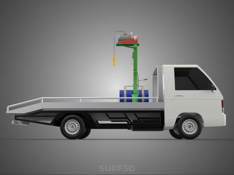 ELECTRIC LIFTING CRANE WINCH HOIST JIB DRUM BARREL PICKUP TRUCK 3D Model