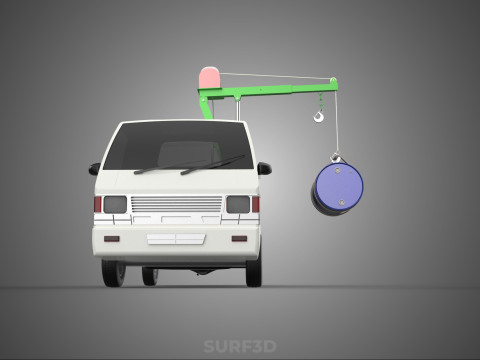 ELECTRIC LIFTING CRANE WINCH HOIST JIB DRUM BARREL PICKUP TRUCK 3Dモデル