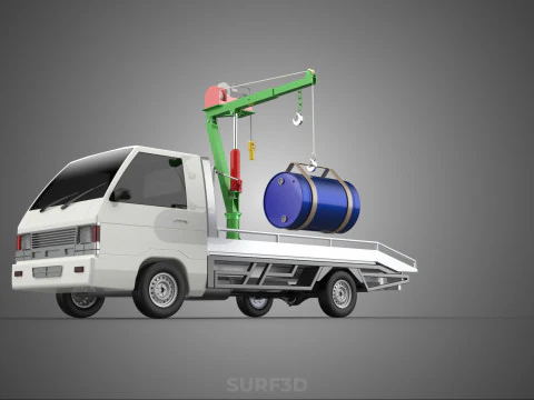 ELECTRIC LIFTING CRANE WINCH HOIST JIB DRUM BARREL PICKUP TRUCK 3D Model