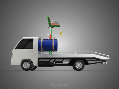 ELECTRIC LIFTING CRANE WINCH HOIST JIB DRUM BARREL PICKUP TRUCK 3Dモデル