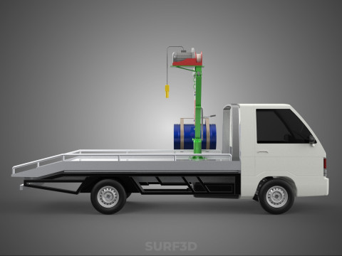 ELECTRIC LIFTING CRANE WINCH HOIST JIB DRUM BARREL PICKUP TRUCK 3Dモデル