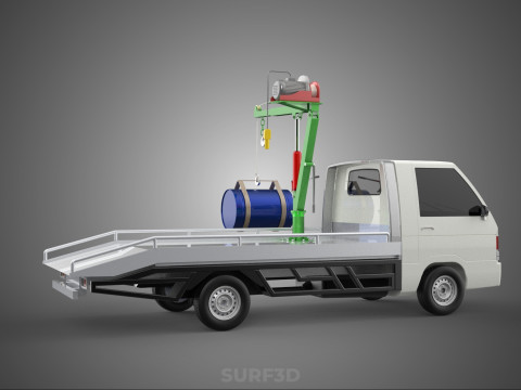 ELECTRIC LIFTING CRANE WINCH HOIST JIB DRUM BARREL PICKUP TRUCK 3Dモデル
