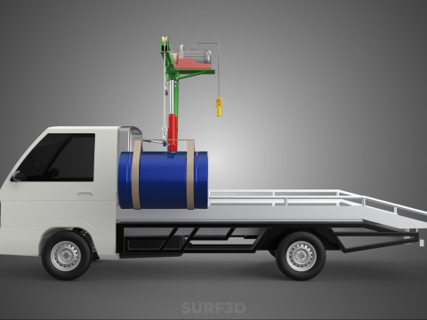 ELECTRIC LIFTING CRANE WINCH HOIST JIB DRUM BARREL PICKUP TRUCK 3Dモデル