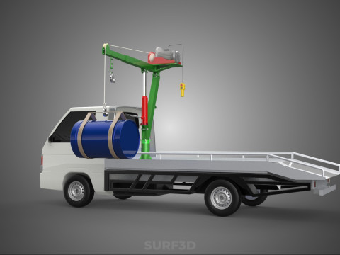 ELECTRIC LIFTING CRANE WINCH HOIST JIB DRUM BARREL PICKUP TRUCK 3Dモデル