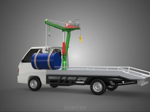 ELECTRIC LIFTING CRANE WINCH HOIST JIB DRUM BARREL PICKUP TRUCK 3D Model