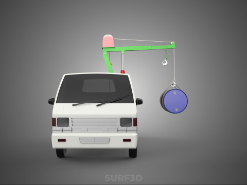 ELECTRIC LIFTING CRANE WINCH HOIST JIB DRUM BARREL PICKUP TRUCK 3Dモデル