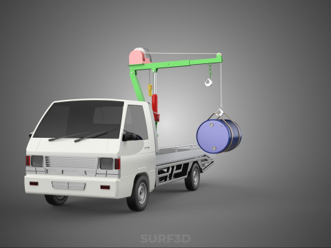 ELECTRIC LIFTING CRANE WINCH HOIST JIB DRUM BARREL PICKUP TRUCK 3Dモデル