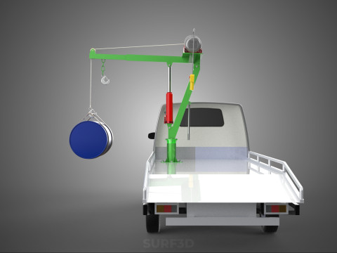 ELECTRIC LIFTING CRANE WINCH HOIST JIB DRUM BARREL PICKUP TRUCK 3Dモデル