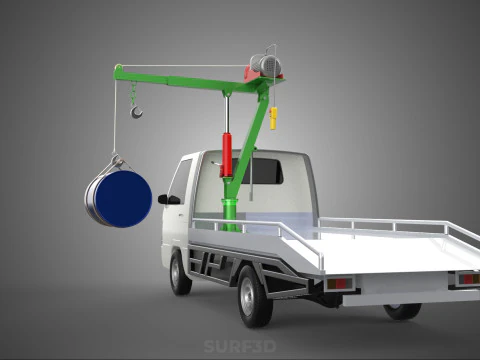 ELECTRIC LIFTING CRANE WINCH HOIST JIB DRUM BARREL PICKUP TRUCK 3D Model