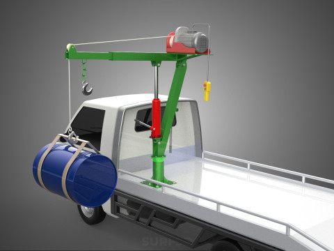 ELECTRIC LIFTING CRANE WINCH HOIST JIB DRUM BARREL PICKUP TRUCK 3Dモデル