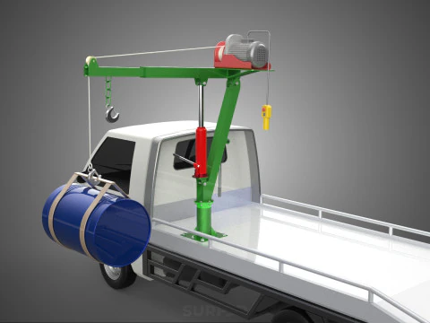 ELECTRIC LIFTING CRANE WINCH HOIST JIB DRUM BARREL PICKUP TRUCK 3D Model