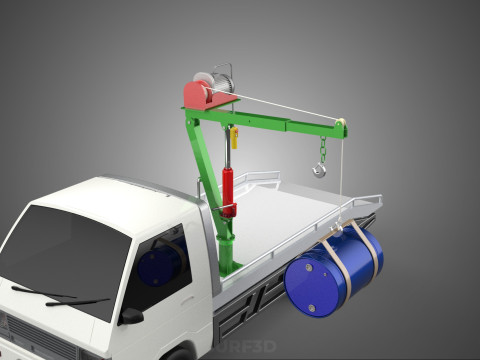 ELECTRIC LIFTING CRANE WINCH HOIST JIB DRUM BARREL PICKUP TRUCK 3Dモデル