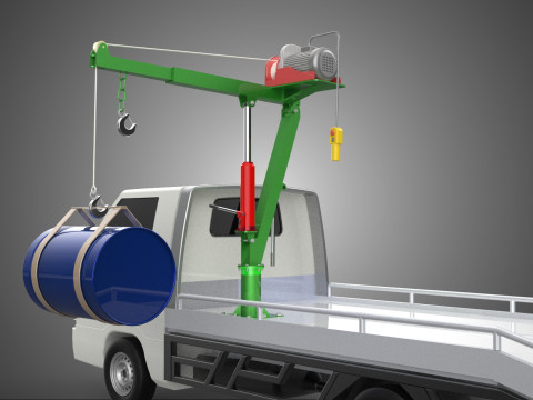 ELECTRIC LIFTING CRANE WINCH HOIST JIB DRUM BARREL PICKUP TRUCK 3Dモデル