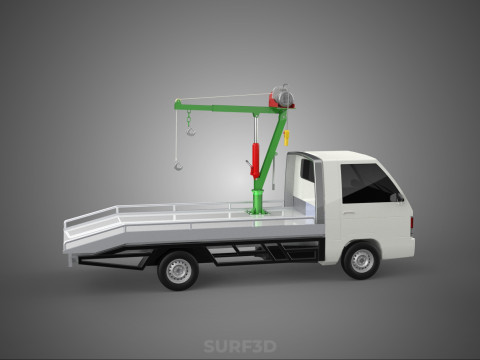 REMOTE ELECTRIC WINCH HOIST SWIVEL CRANE HOOK JIB TRUCK PICKUP Modello 3D