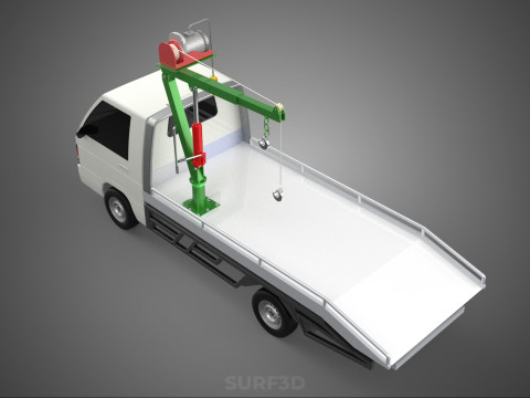 REMOTE ELECTRIC WINCH HOIST SWIVEL CRANE HOOK JIB TRUCK PICKUP Modello 3D