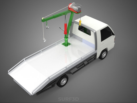 REMOTE ELECTRIC WINCH HOIST SWIVEL CRANE HOOK JIB TRUCK PICKUP Modello 3D